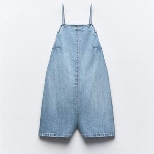 Zara Light Blue Denim Jumpsuit